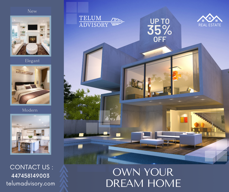 Blue Modern Real Estate Property Promotion Facebook Post